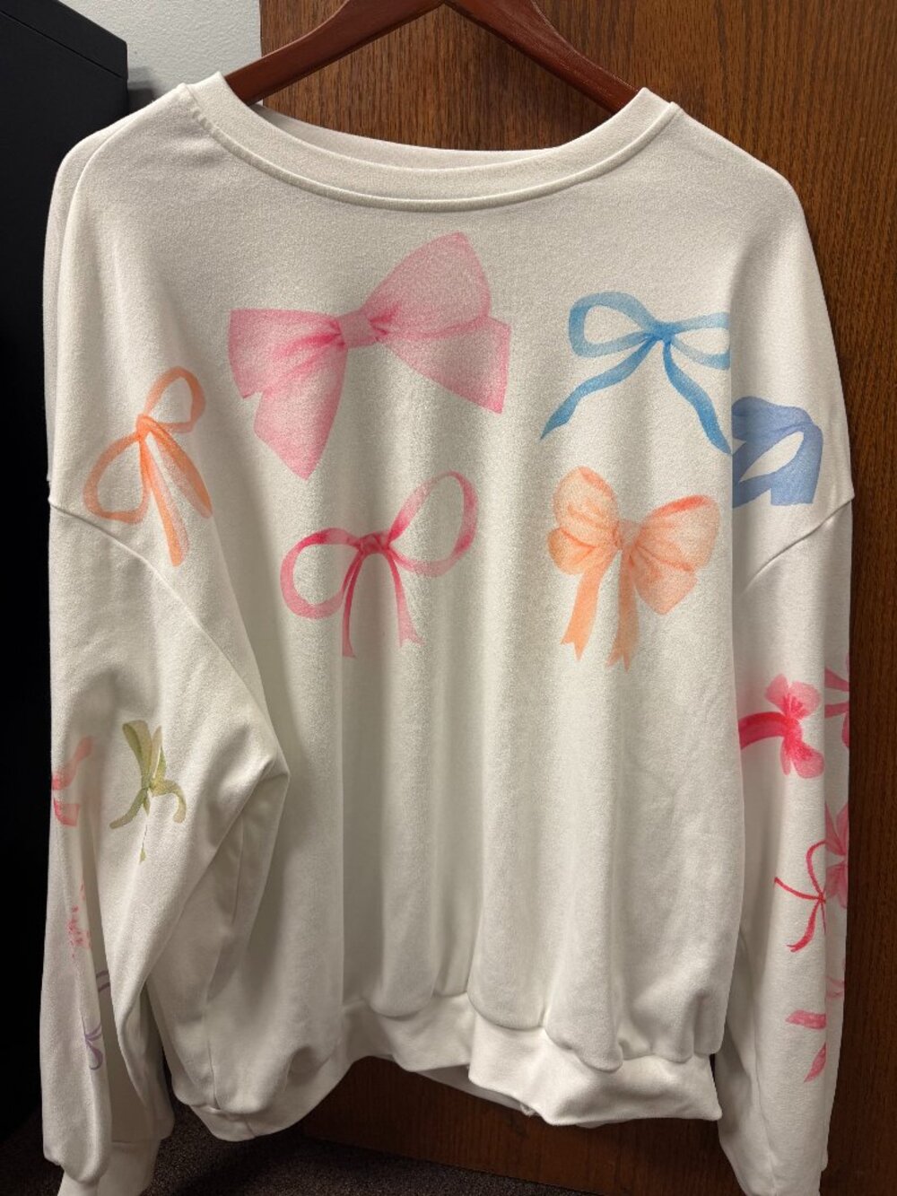 Coquette White Sweater with Colorful Bows